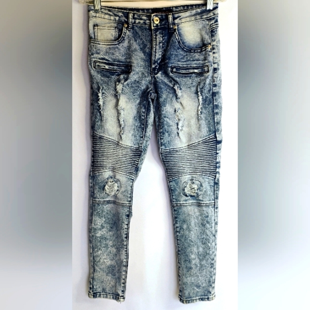 M. Society Denim Jeans Politically Incorrect Stone Washed Boy's Sz 18 U-3
